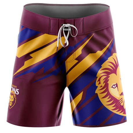 AFL Brisbane Lions 'Ignition' Board Shorts - Ashtabula