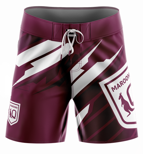 QLD Maroons 'Ignition' Board Shorts - Youth - Ashtabula