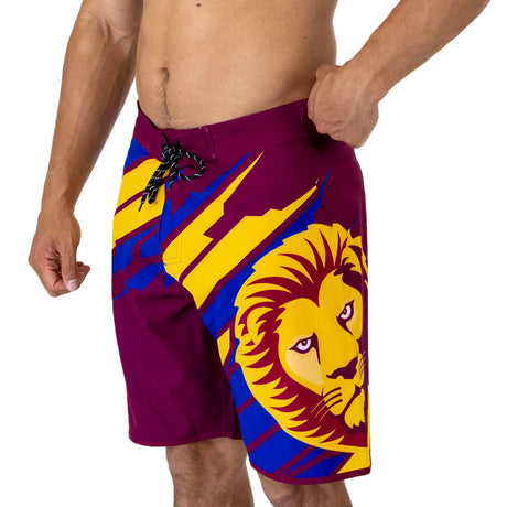 AFL Brisbane Lions 'Ignition' Board Shorts - Ashtabula
