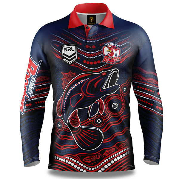 NRL Roosters 'Jumping Barra' Fishing Shirt - Adult - Ashtabula