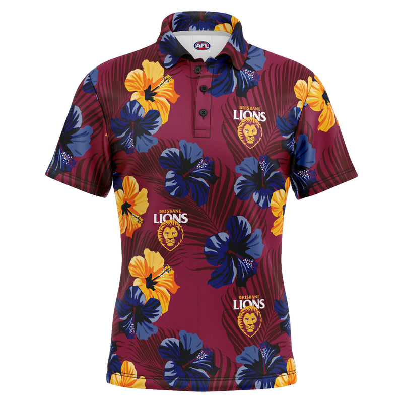 AFL Brisbane Lions 'Aloha' Golf Polo - Ashtabula