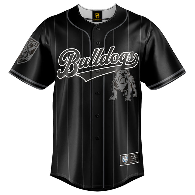 NRL Bulldogs Blackout Baseball Shirt Youth - Ashtabula