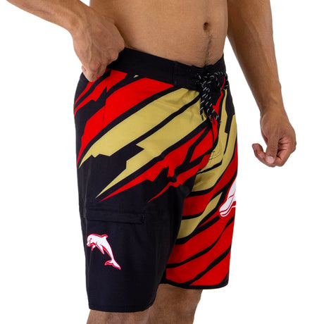 NRL Dolphins Ignition' Board Shorts - Adult - Ashtabula