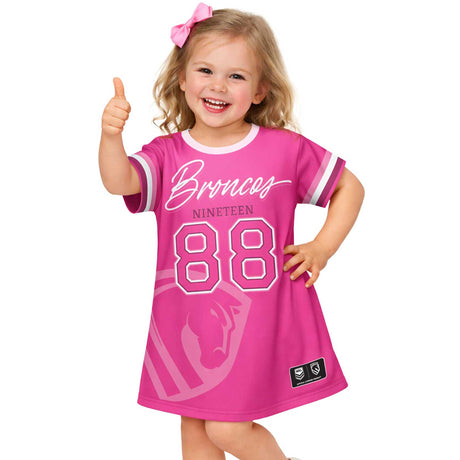 NRL Broncos 'Fuchsia Force' T-Shirt Dress - Ashtabula
