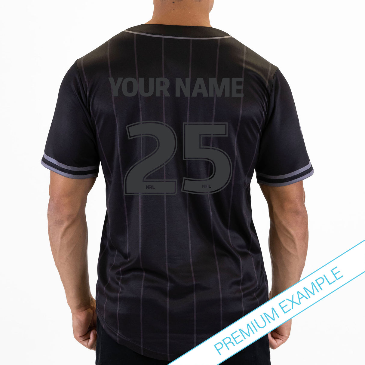 NRL Panthers Blackout Baseball Shirt Youth