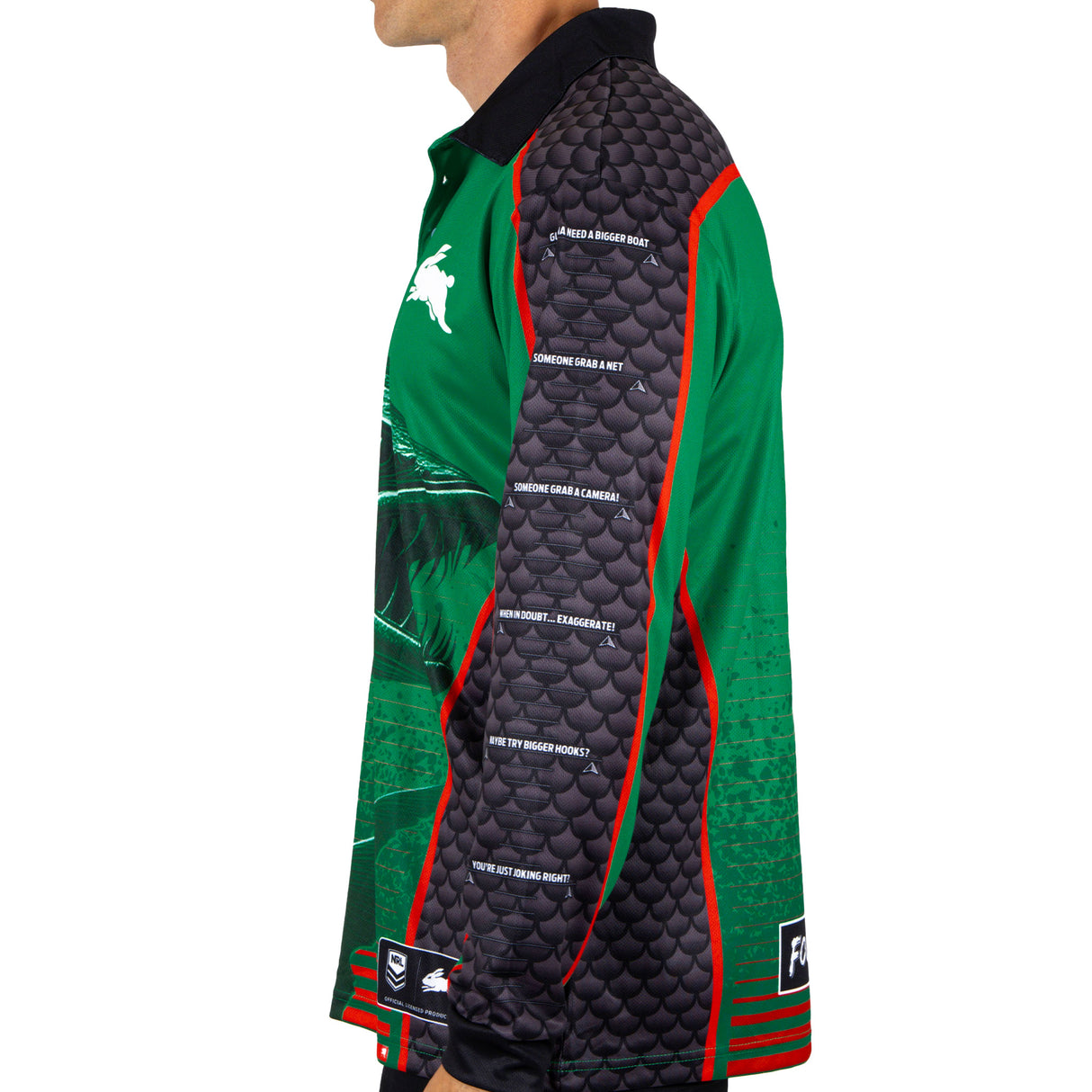 NRL Rabbitohs 'Barracuda' Fishing Shirt - Adult - Ashtabula