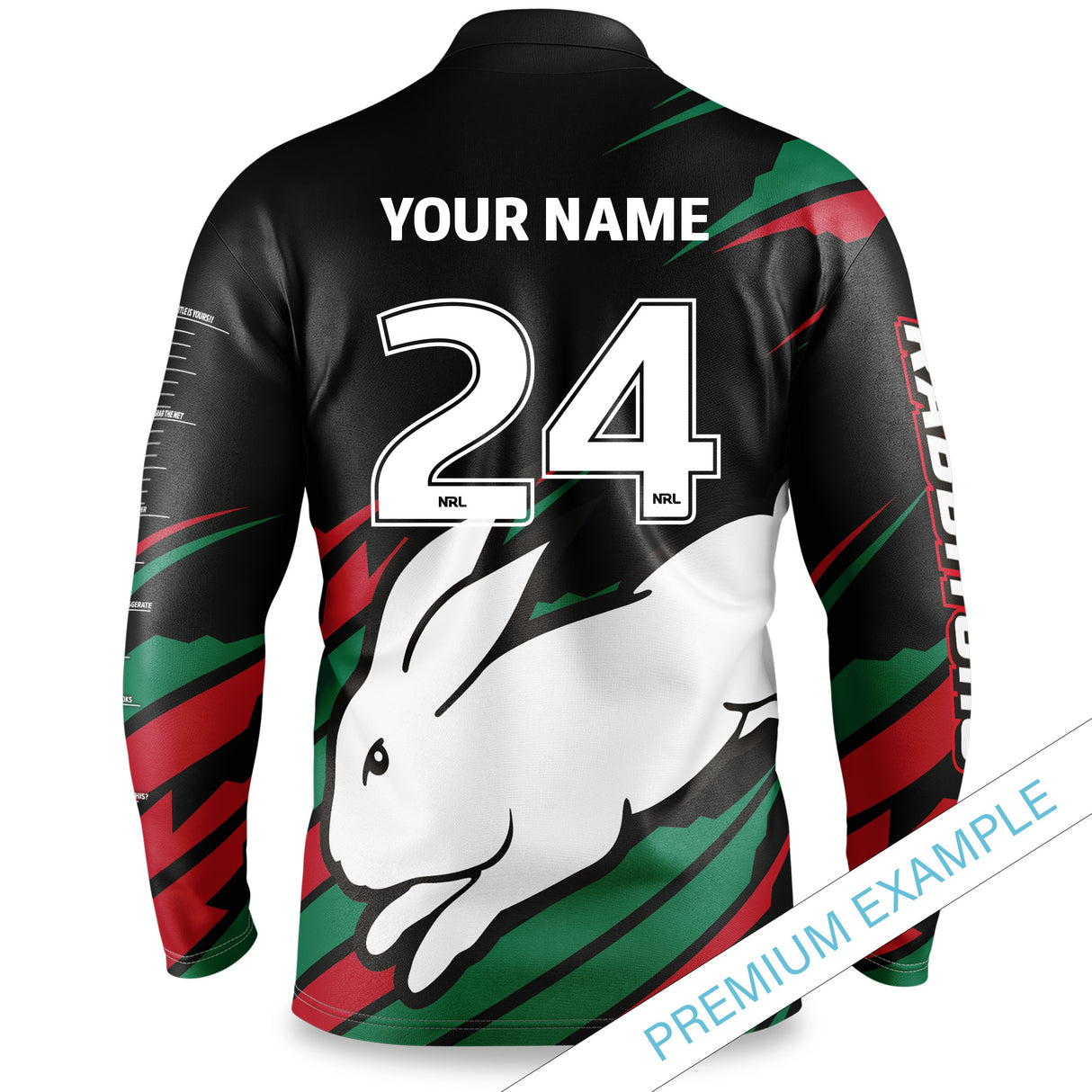NRL Rabbitohs 'Ignition' Fishing Shirt - Youth - Ashtabula