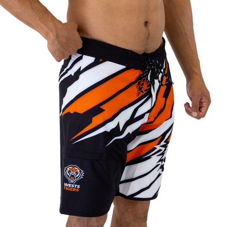 NRL Wests Tigers 'Ignition' Board Shorts - Adult - Ashtabula