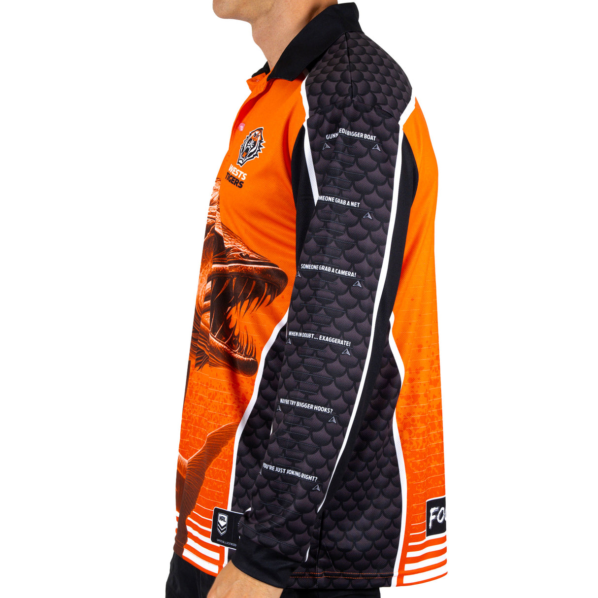 NRL Wests Tigers 'Barracuda' Fishing Shirt - Youth - Ashtabula