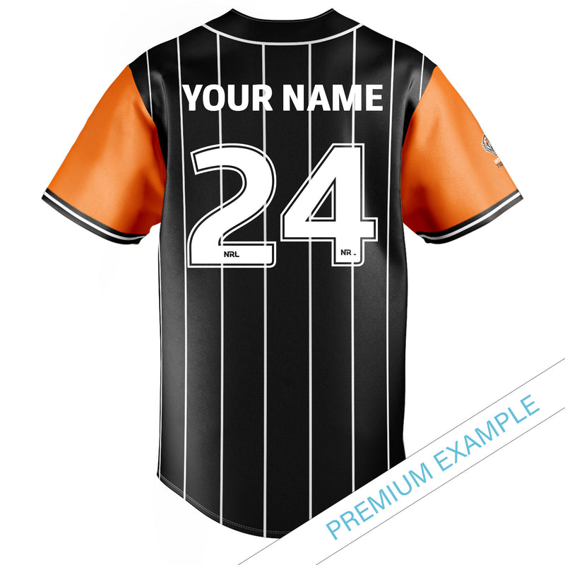 NRL Wests Tigers 'Slugger' Baseball Shirt - Ashtabula