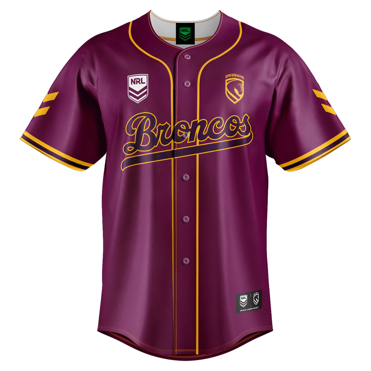 NRL Broncos 'Homer' Baseball Shirt - Youth - Ashtabula