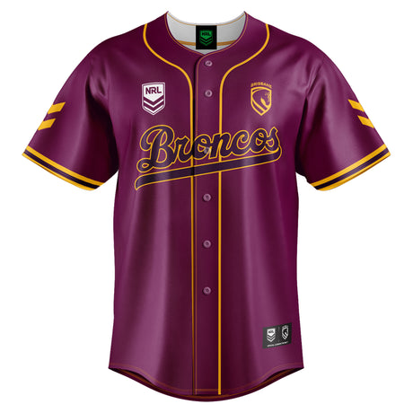 NRL Broncos 'Homer' Baseball Shirt - Youth - Ashtabula
