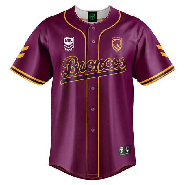 NRL Broncos 'Homer' Baseball Shirt - Youth - Ashtabula