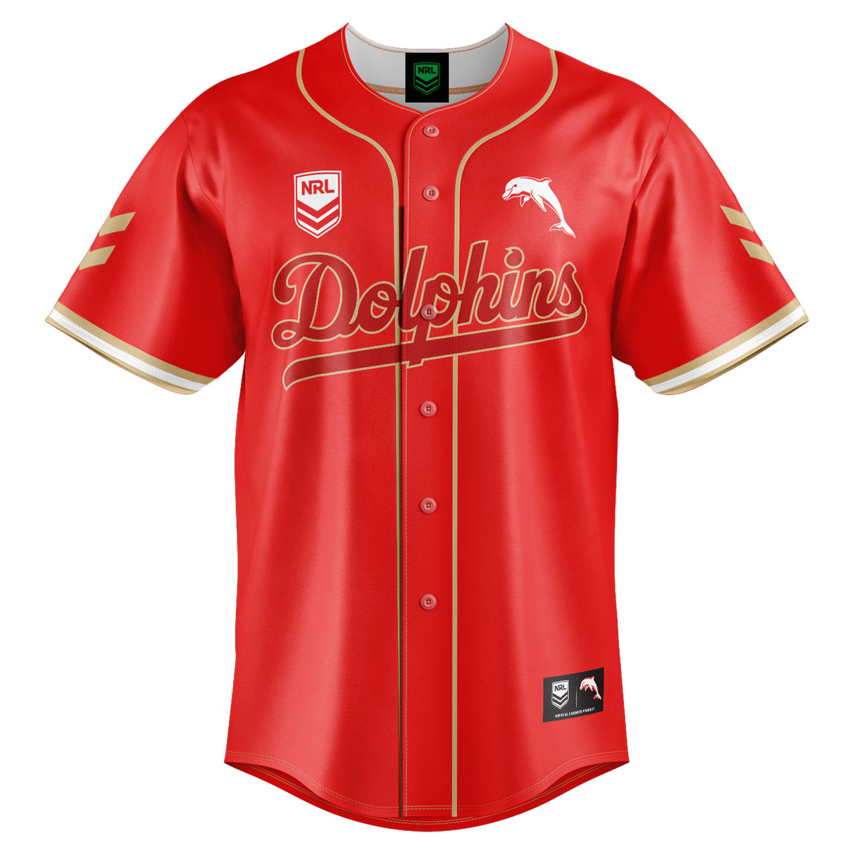NRL Dolphins 'Homer' Baseball Shirt - Youth - Ashtabula