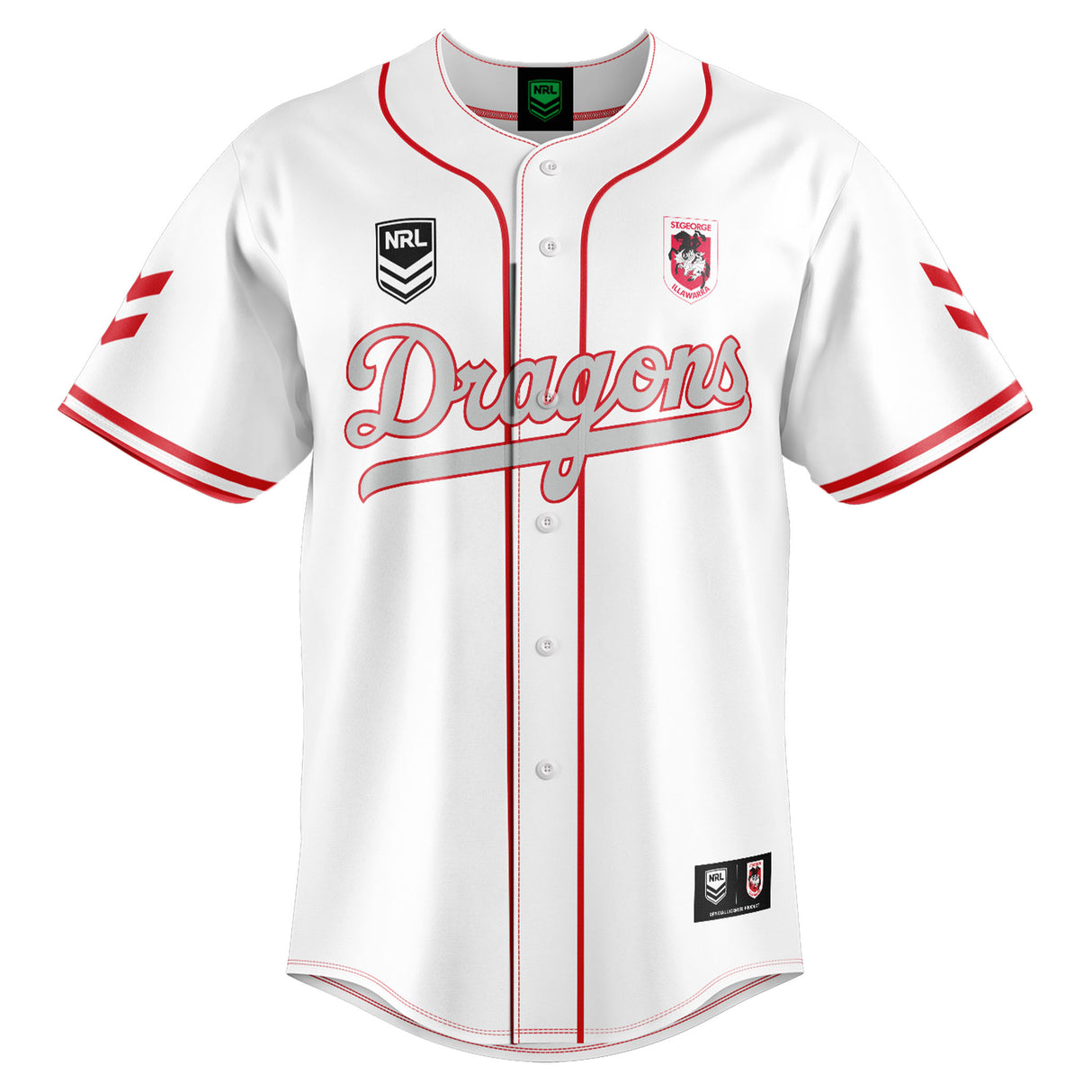 NRL Dragons 'Homer' Baseball Shirt - Youth - Ashtabula