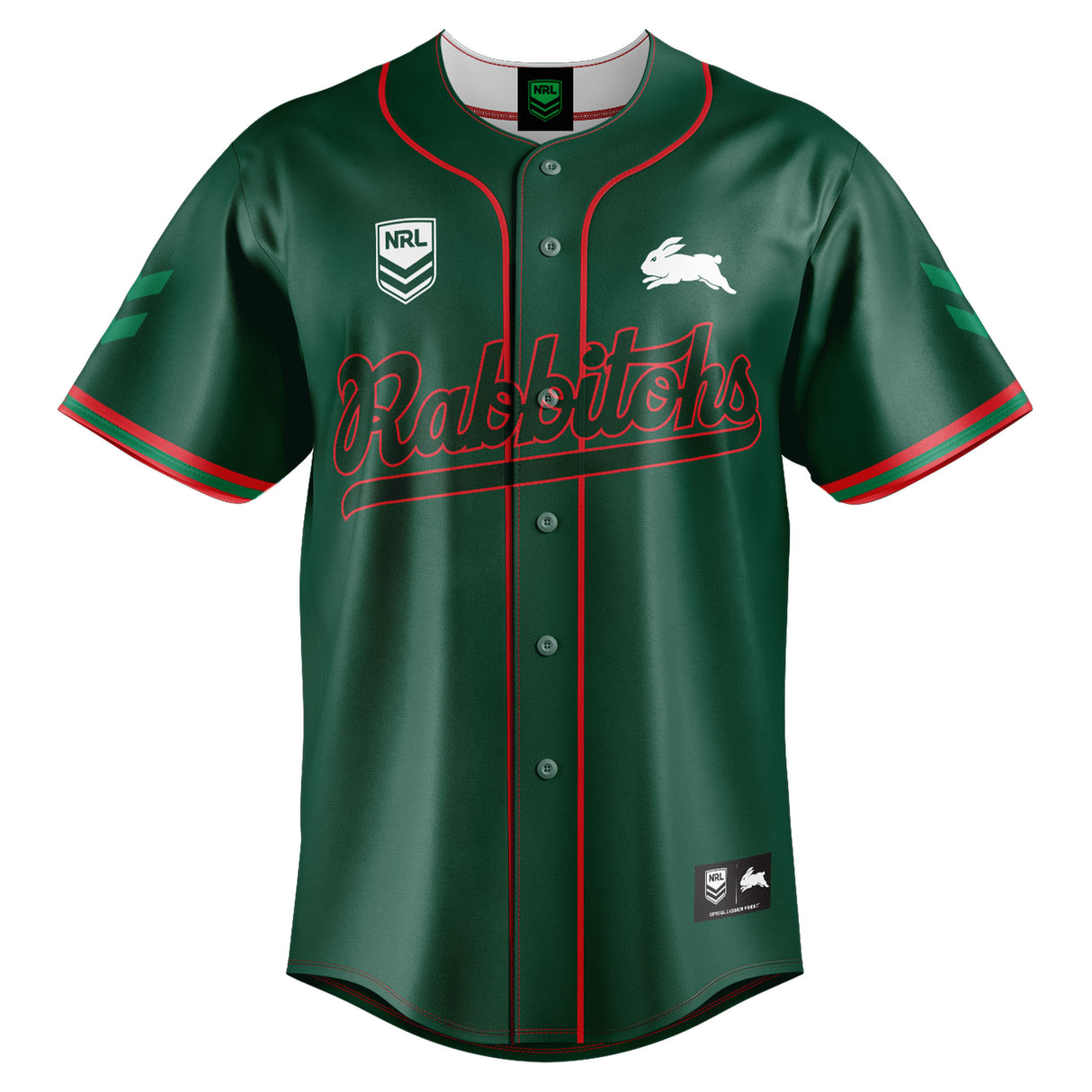 NRL Rabbitohs 'Homer' Baseball Shirt - Youth - Ashtabula