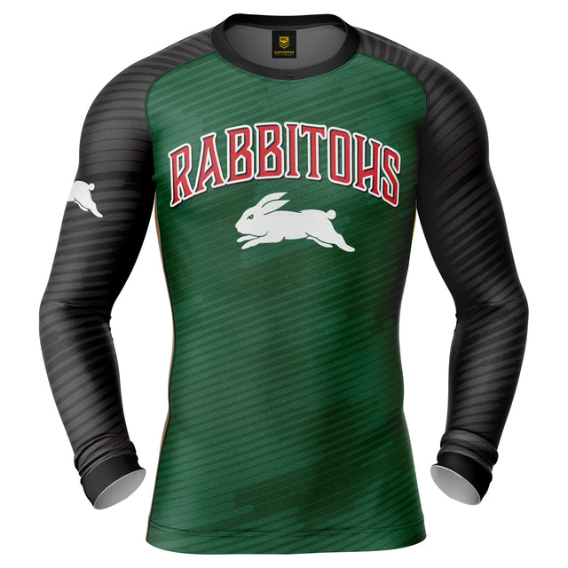 NRL Rabbitohs 'Barrel' Rash Vest  - Adult - Ashtabula