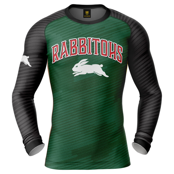NRL Rabbitohs 'Barrel' Rash Vest  - Adult - Ashtabula