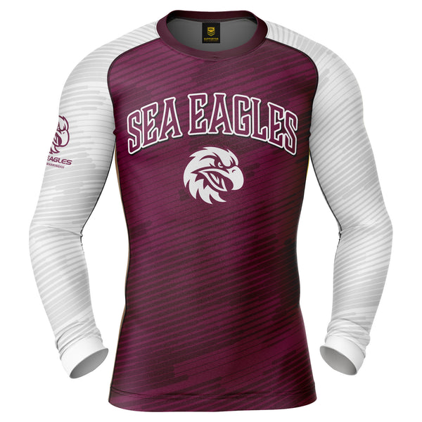 NRL Sea Eagles 'Barrel' Rash Vest - Adult - Ashtabula