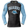 NRL Sharks 'Barrel' Rash Vest - Adult - Ashtabula