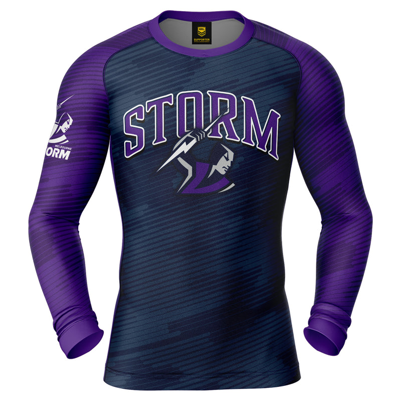 NRL Storm 'Barrel' Rash Vest - Adult