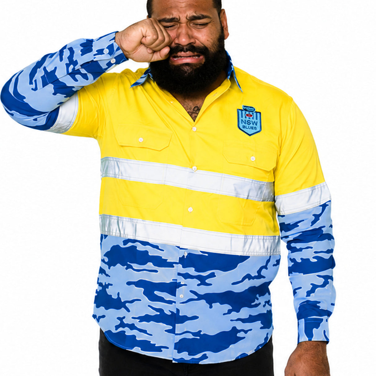 NSW Blues 'Camo' Hi-Vis Work Shirt