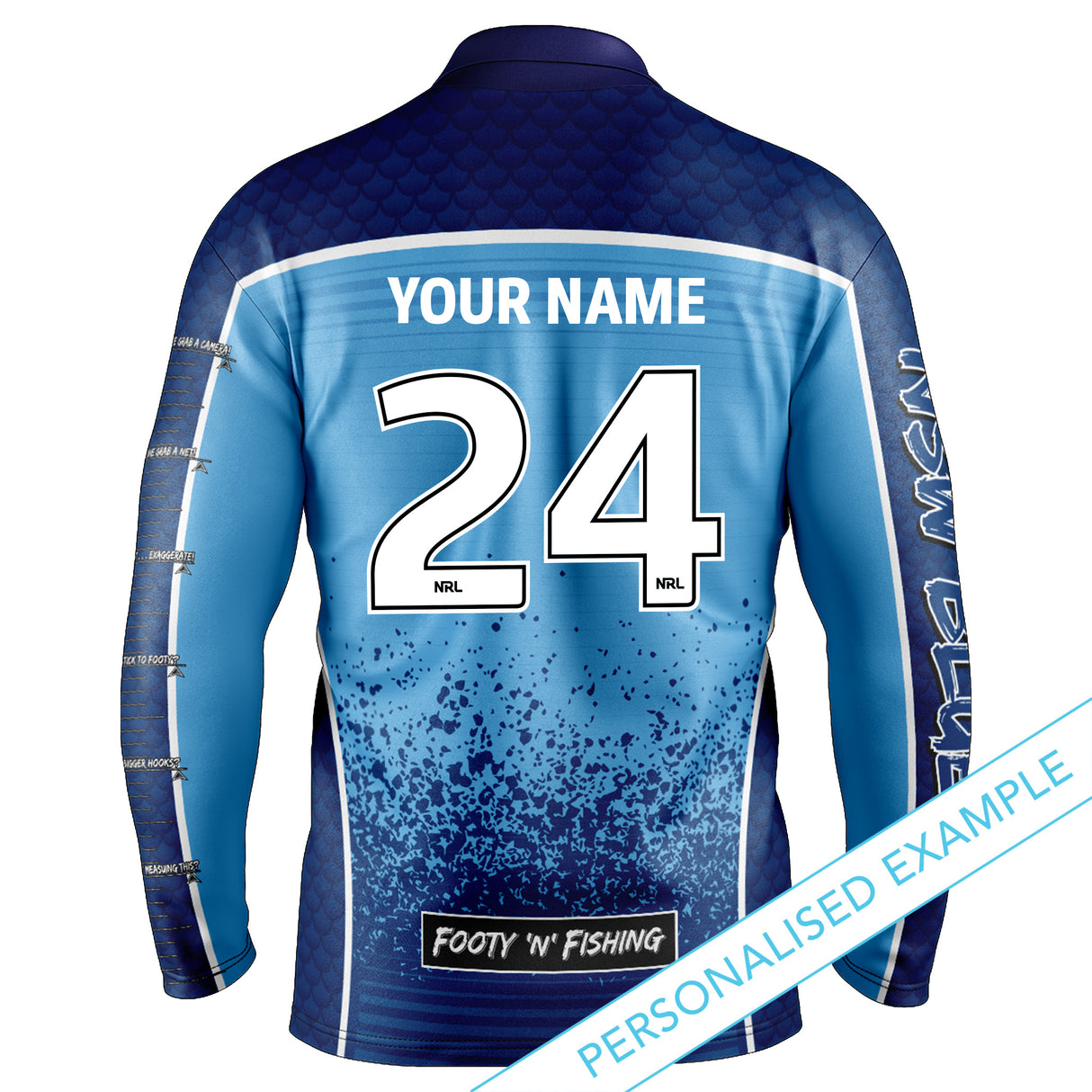 NSW Blues 'Barracuda' Fishing Shirt - Youth - Ashtabula