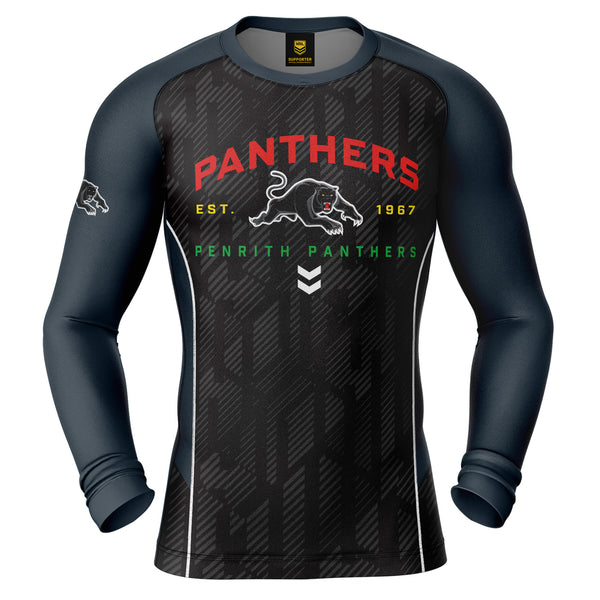 NRL Panthers 'Blocker' Long Sleeve Rash Vest - Youth - Ashtabula