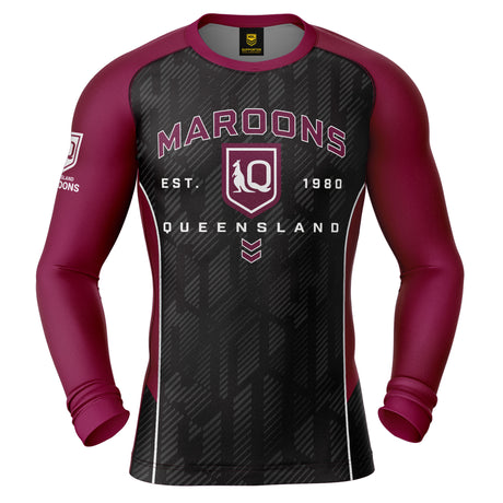 QLD Maroons 'Blocker' Rash Vest - Ashtabula