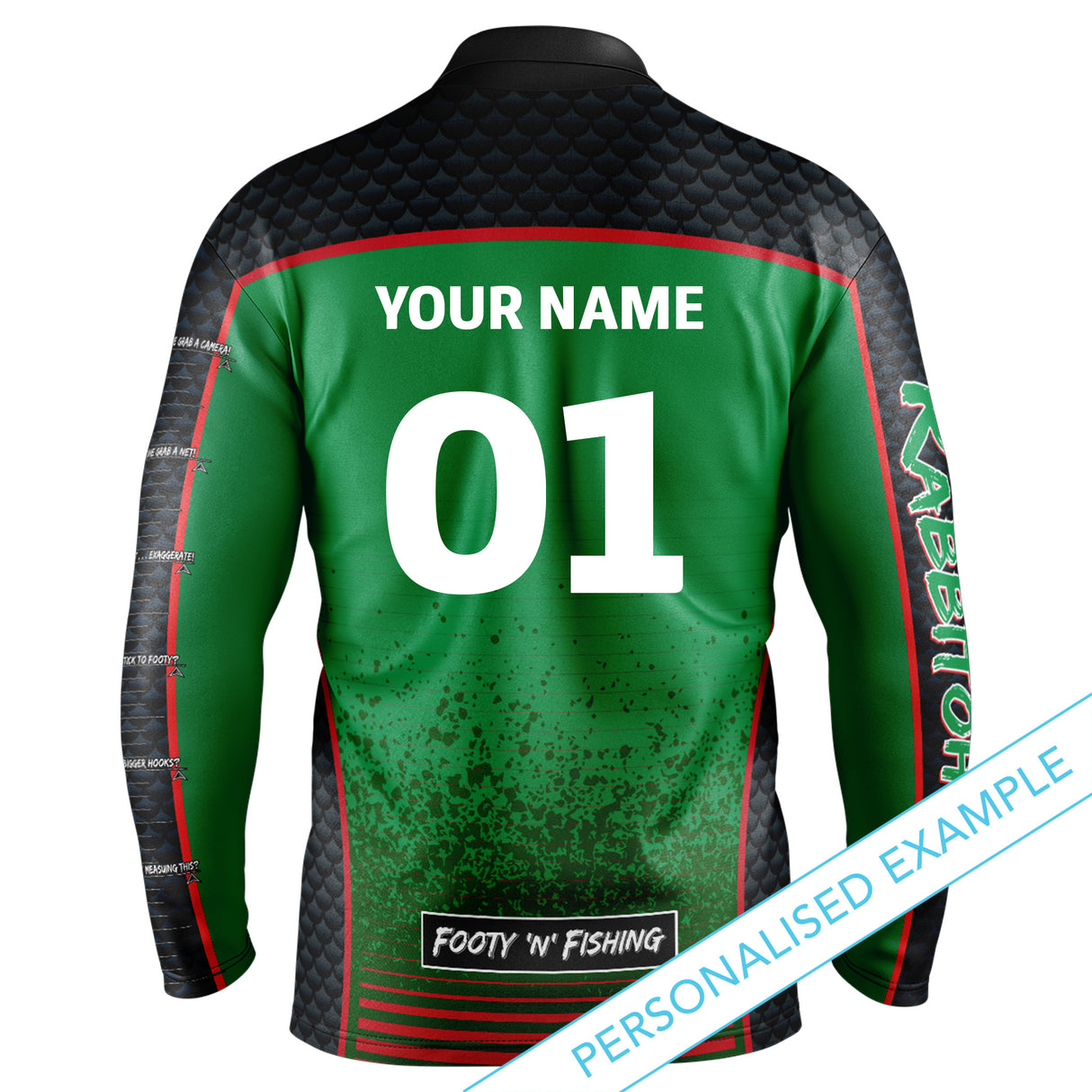 NRL Rabbitohs 'Barracuda' Fishing Shirt - Youth - Ashtabula