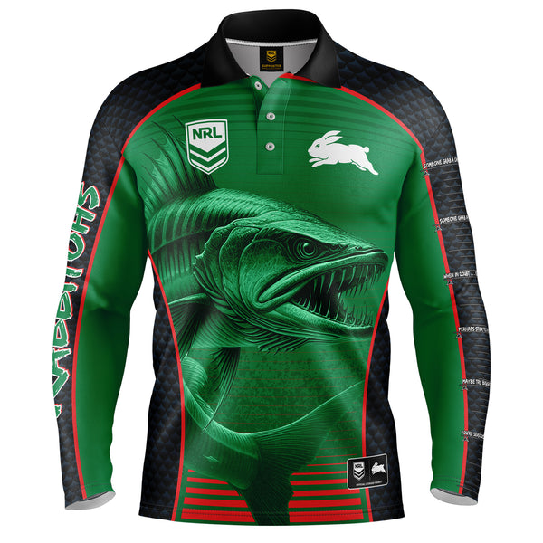 NRL Rabbitohs 'Barracuda' Fishing Shirt - Adult - Ashtabula