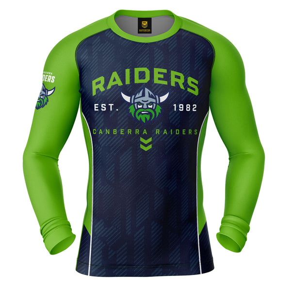 NRL Raiders 'Blocker' Long Sleeve Rash Vest - Adult - Ashtabula