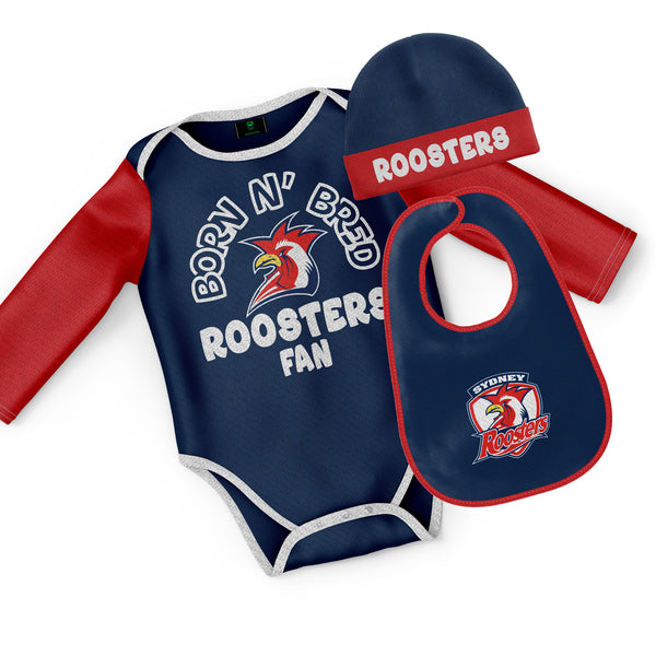 NRL Roosters 3pc Infant Gift Set - 'Born & Bred'