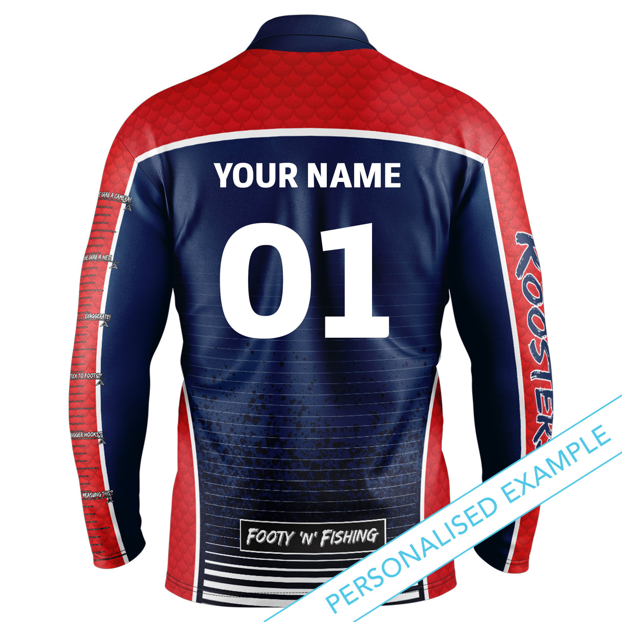 NRL Roosters 'Barracuda' Fishing Shirt - Adult - Ashtabula