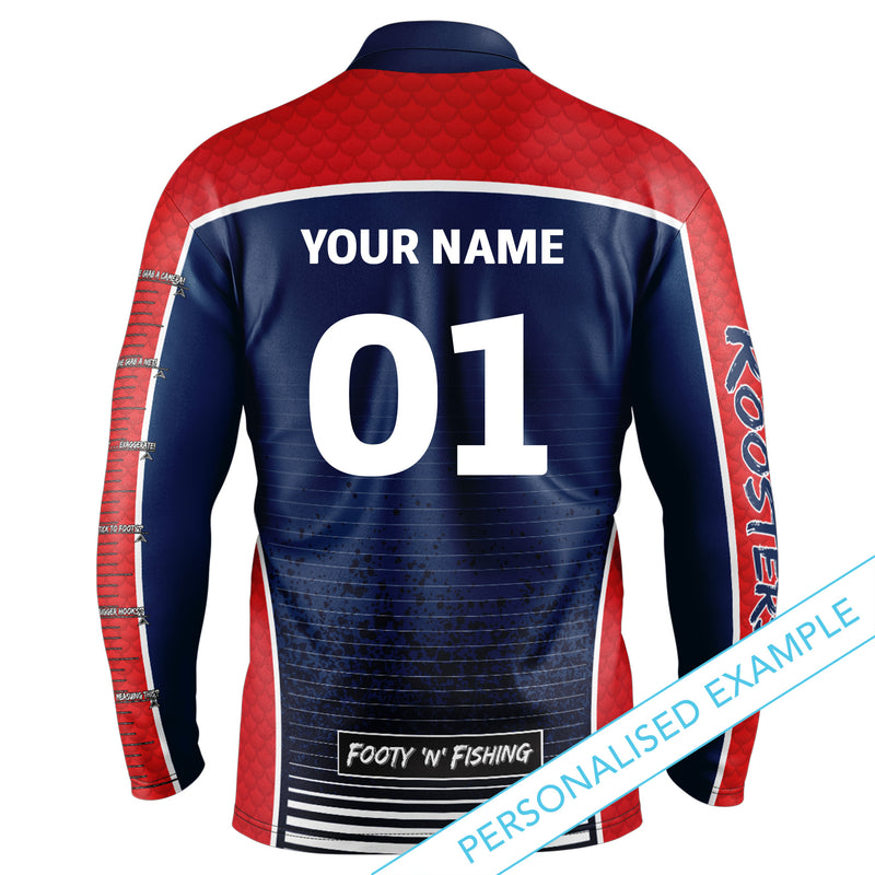 NRL Roosters 'Barracuda' Fishing Shirt - Youth