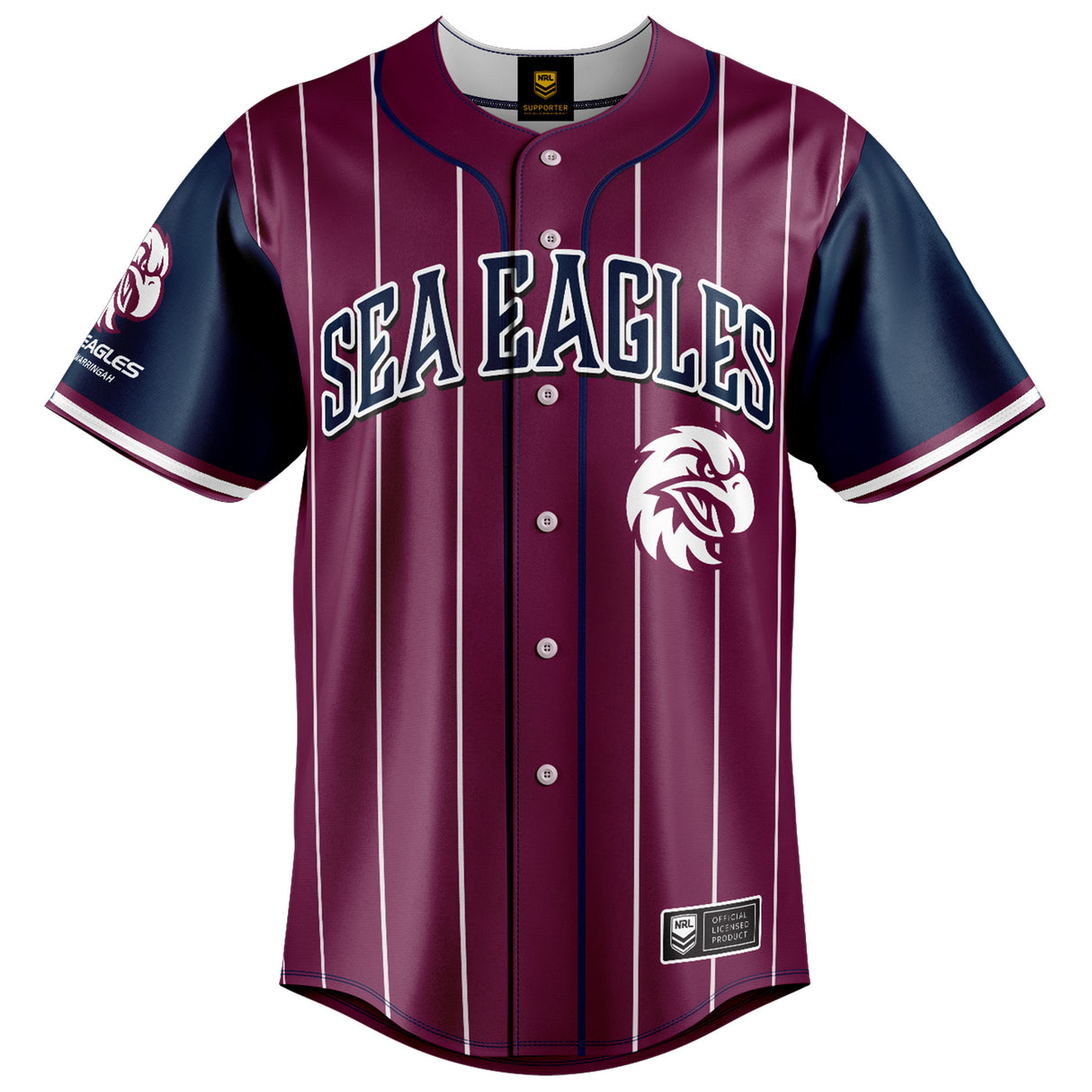 NRL Sea Eagles 'Slugger' Baseball Shirt - Ashtabula