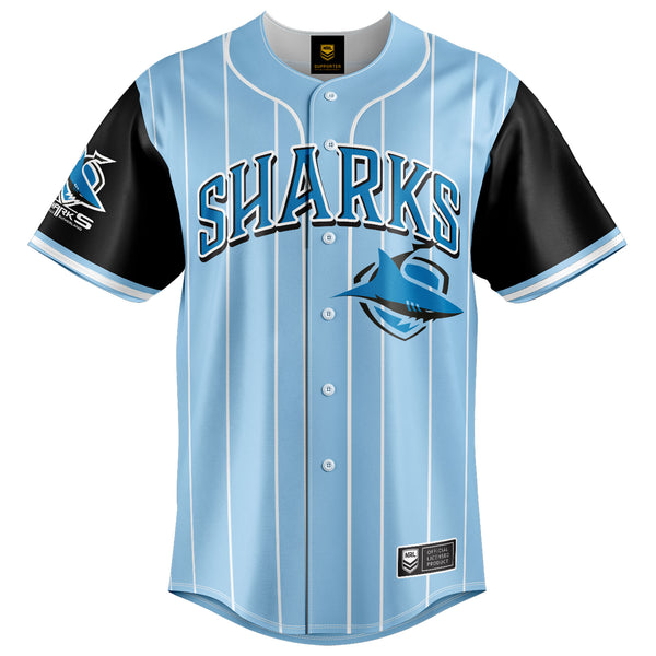 NRL Sharks 'Slugger' Baseball Shirt - Ashtabula