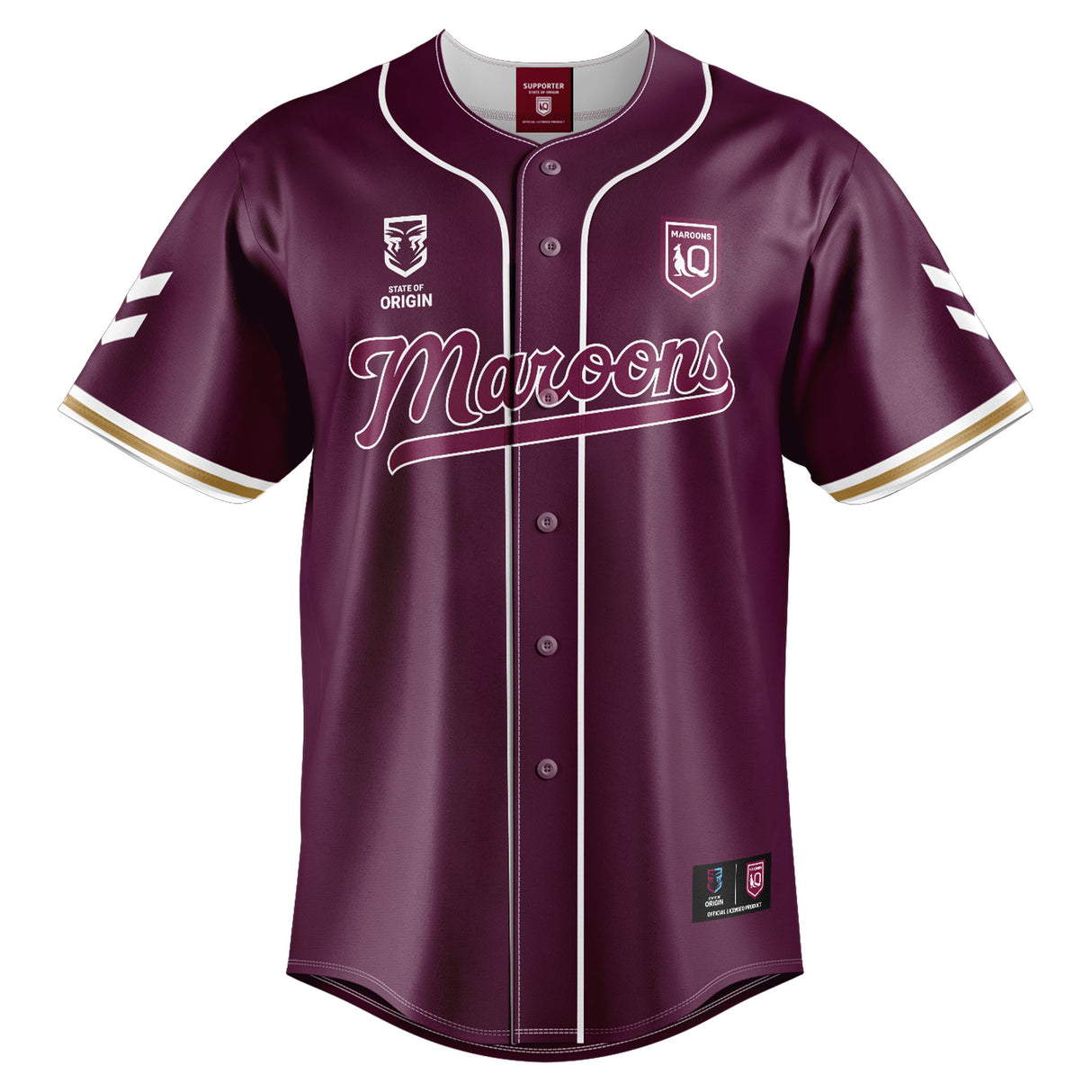 QLD Maroons 'Homer' Baseball Shirt - Youth - Ashtabula