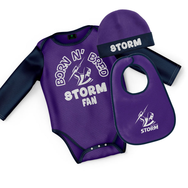 NRL Storm 3pc Infant Gift Set - 'Born & Bred'