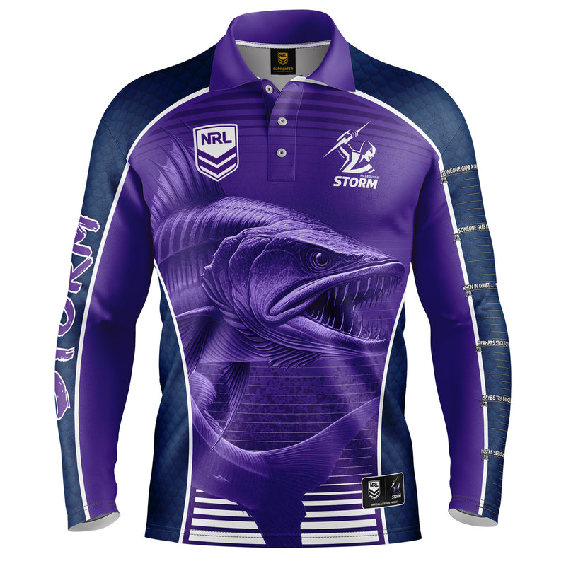 NRL Storm 'Barracuda' Fishing Shirt - Youth - Ashtabula