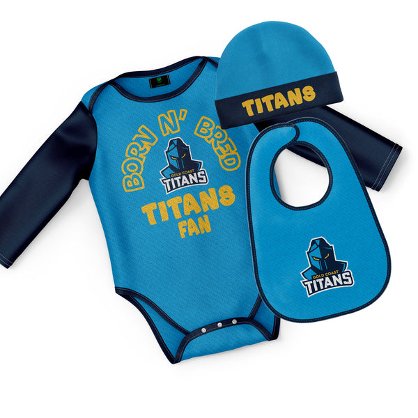 NRL Titans 3pc Infant Gift Set - 'Born & Bred'
