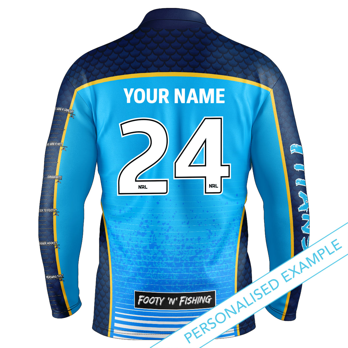 NRL Titans 'Barracuda' Fishing Shirt - Adult - Ashtabula