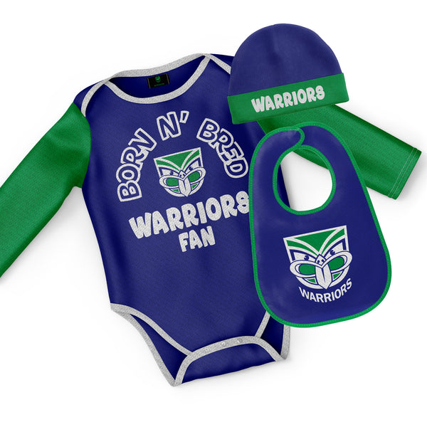 NRL Warriors 3pc Infant Gift Set - 'Born & Bred'