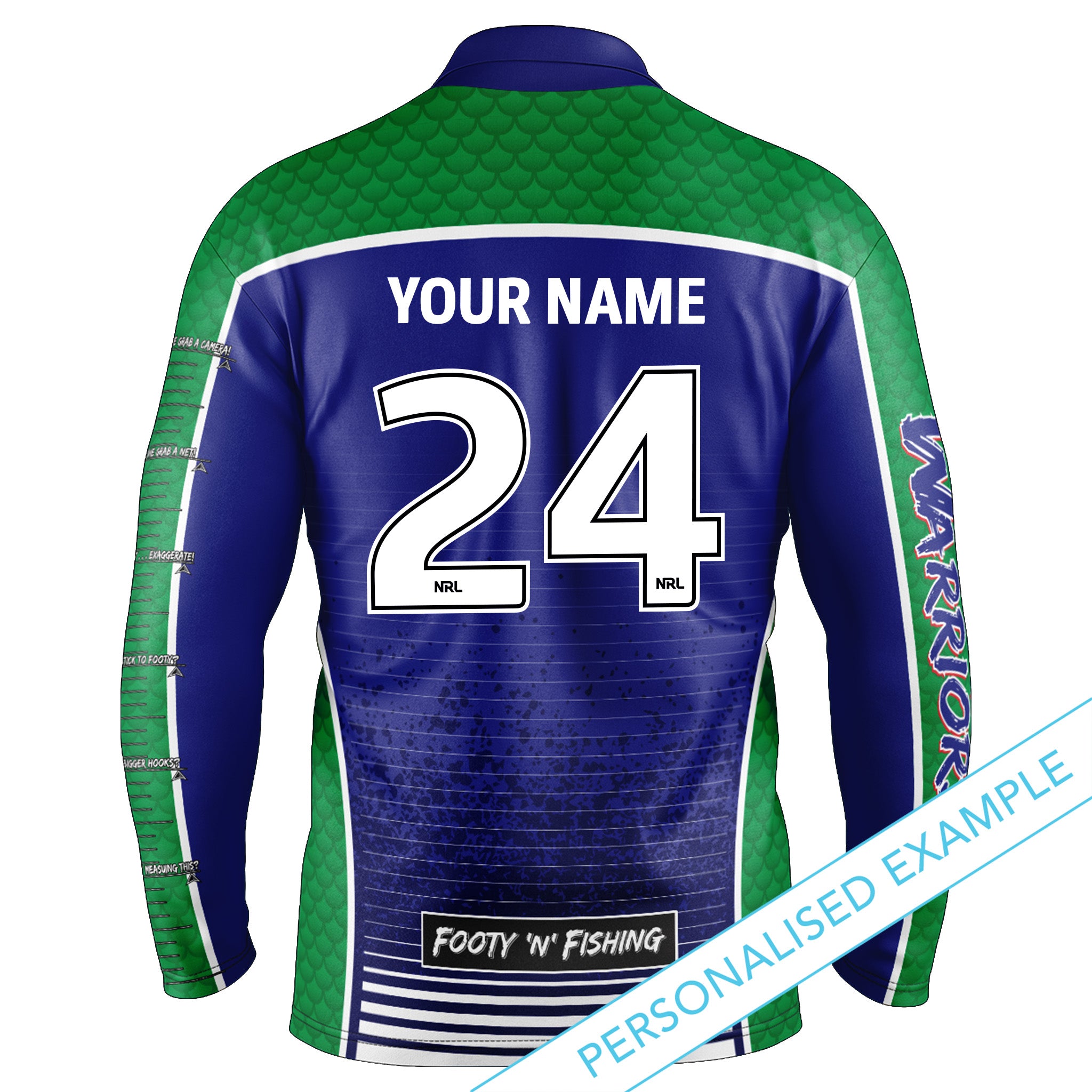 NRL Warriors 'Barracuda' Fishing Shirt - Youth – Ashtabula