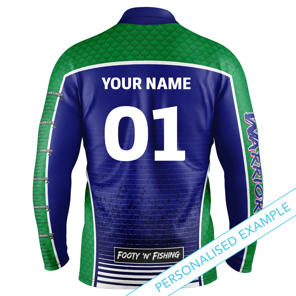 NRL Warriors 'Barracuda' Fishing Shirt - Youth - Ashtabula