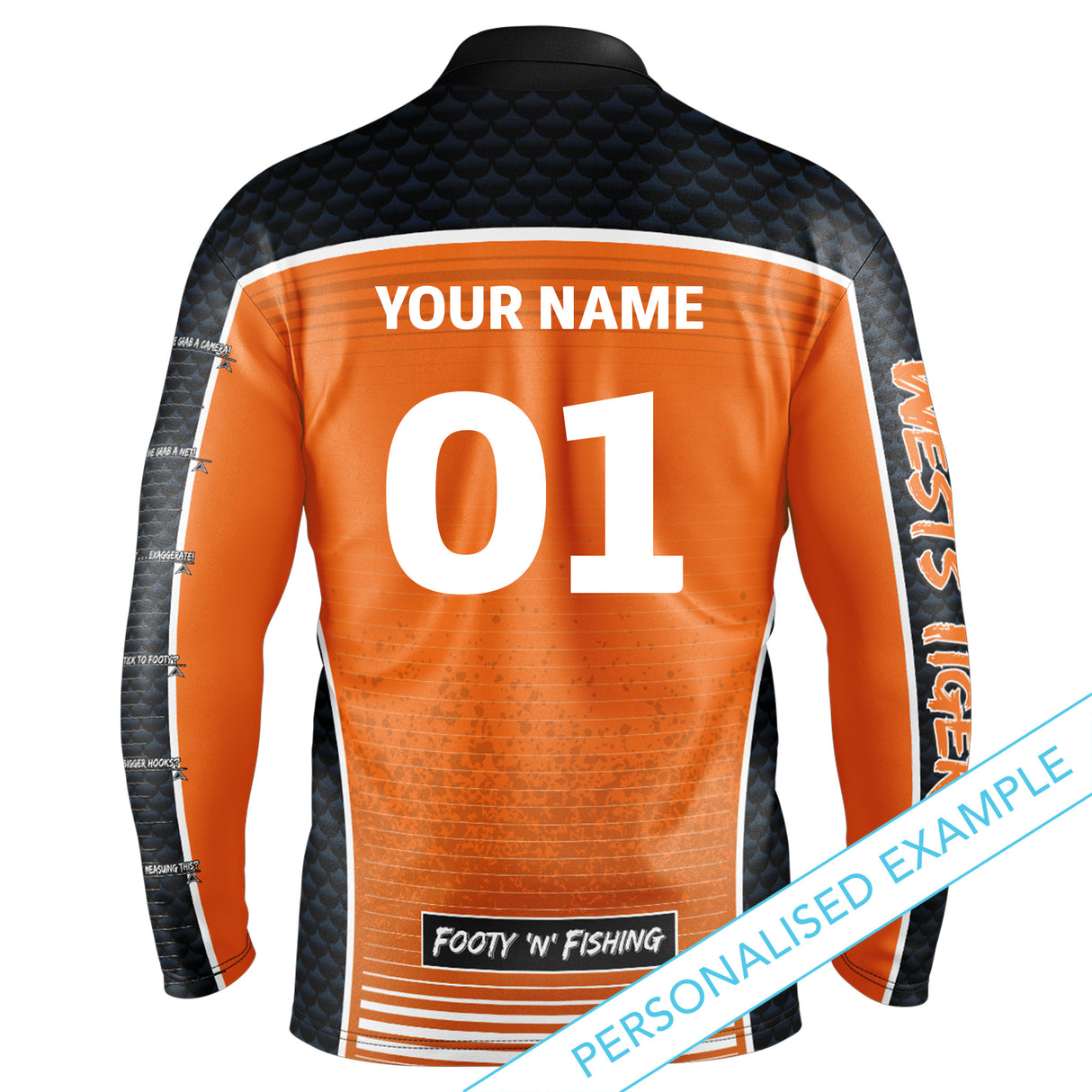 NRL Wests Tigers 'Barracuda' Fishing Shirt - Youth - Ashtabula