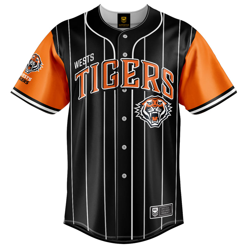 NRL Wests Tigers 'Slugger' Baseball Shirt - Ashtabula