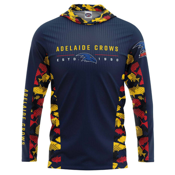 AFL Adelaide Crows 'Reef Runner' Hooded Fishing Shirt - Adult - Ashtabula