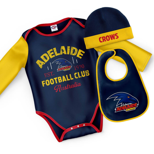 AFL Adelaide Crows "Rover" 3pc Bodysuit Gift Set - Ashtabula