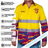 AFL Brisbane Lions 'Camo' Hi-Vis Work Shirt - Ashtabula